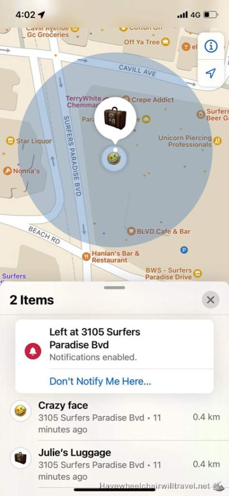 AirTags for tracking luggage and other everyday items - Have Wheelchair Will Travel