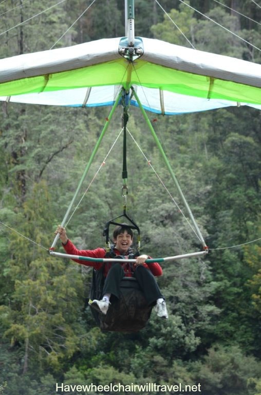 Cable hang-gliding - Have Wheelchair Will Travel
