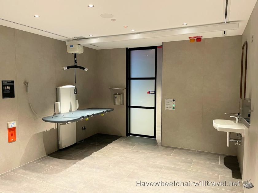 Accessible adult change bathroom facility Melbourne Domestic Airport - Have Wheelchair Will Travel