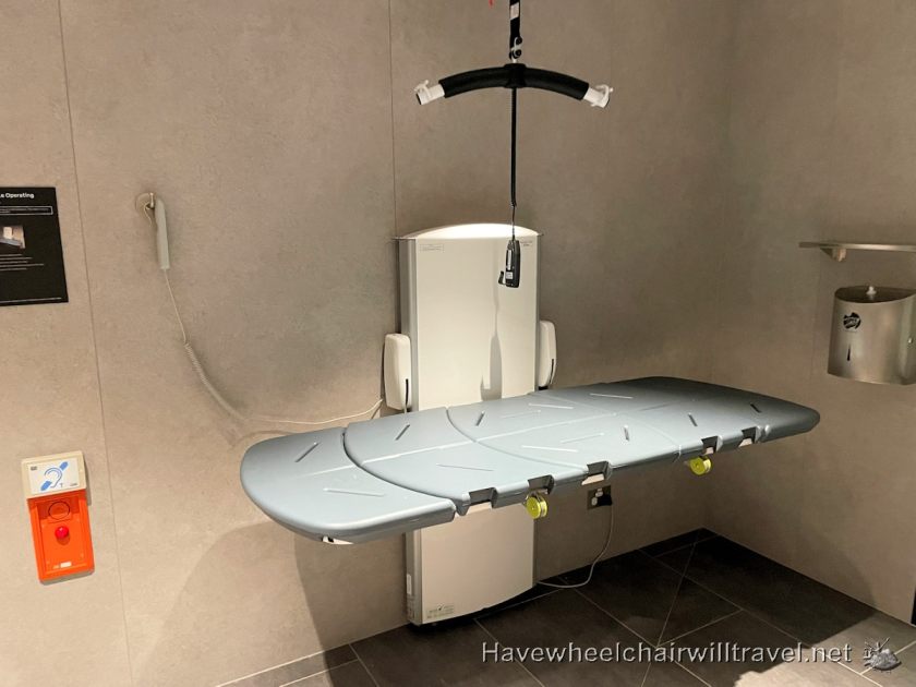 Accessible adult change bathroom facility Melbourne Domestic Airport - Have Wheelchair Will Travel