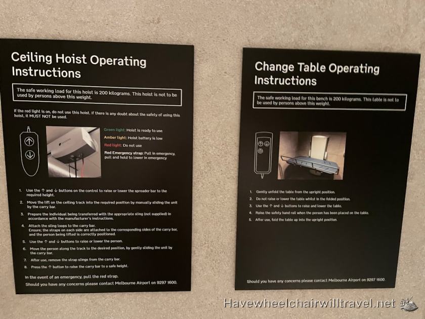 Accessible adult change bathroom facility Melbourne Domestic Airport - Have Wheelchair Will Travel