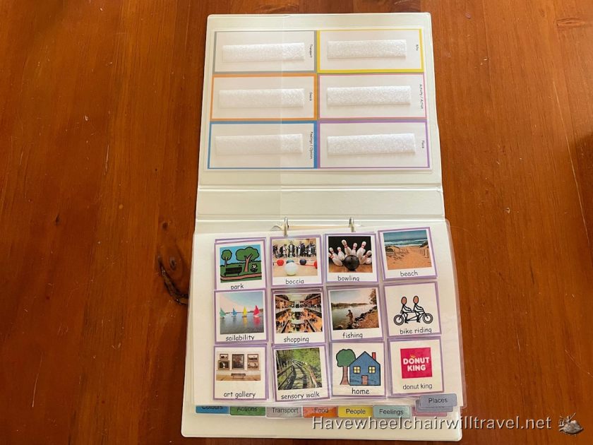 Picture exchange communication book for someone that's non-verbal - Have Wheelchair Will Travel 