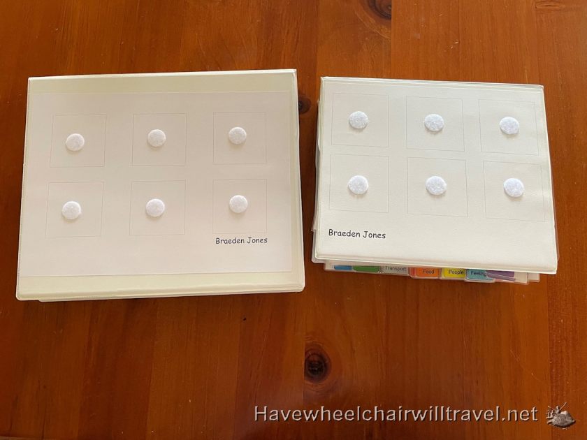 Picture exchange communication book for someone that's non-verbal - Have Wheelchair Will Travel 