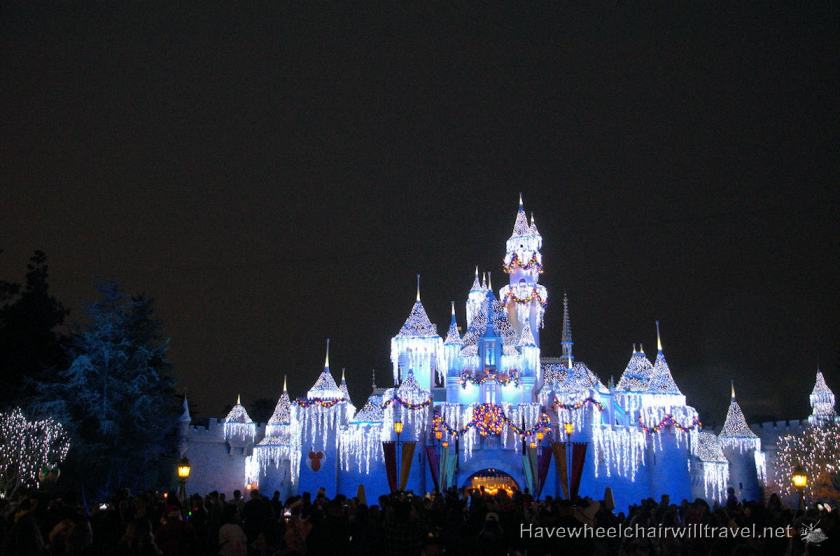 Disneyland at Christmas - Sleeping Beauty's Castle - Have Wheelchair Will Travel