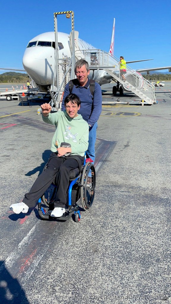 Braeden's first flight in 3 years - Gold Coast getaway - Have Wheelchair Will Travel 