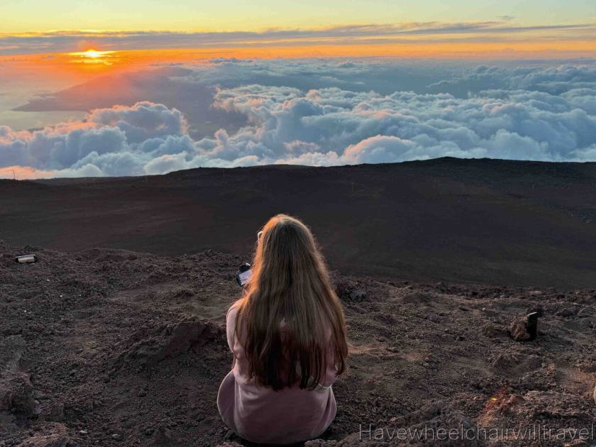 Haleakala sunset viewing Maui, Hawaii - Have Wheelchair Will Travel