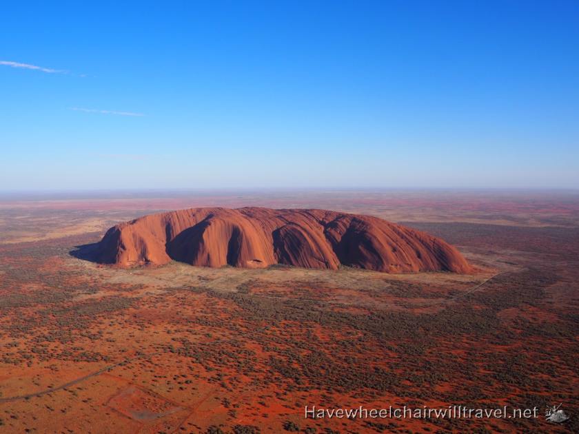 Uluru from a helicopter - accessible Northern Territory - Have Wheelchair Will Travel 