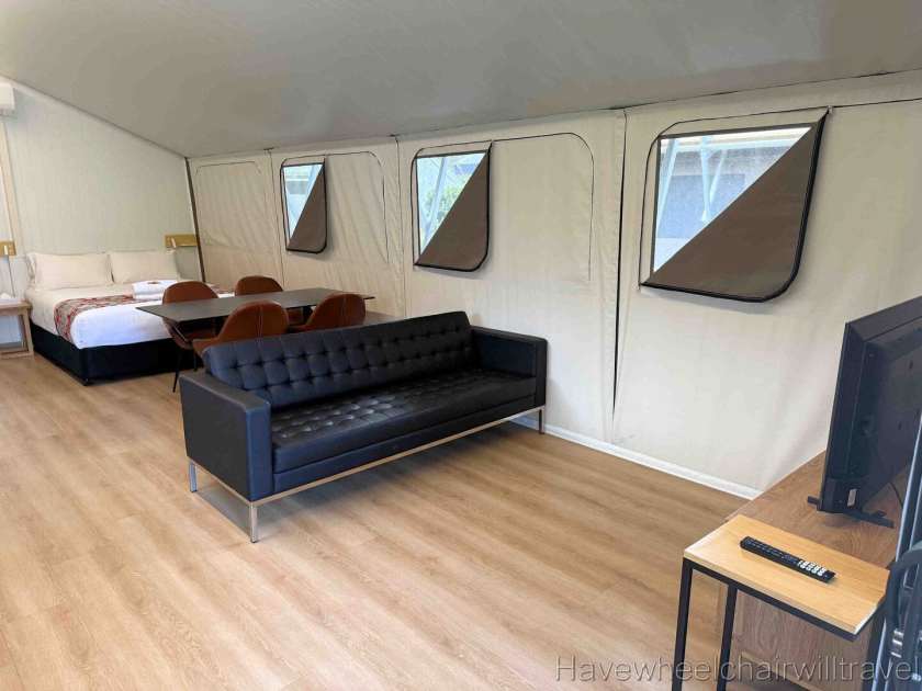 Lake Mac Holiday Park - accessible safari ten - Have Wheelchair Will Travel 