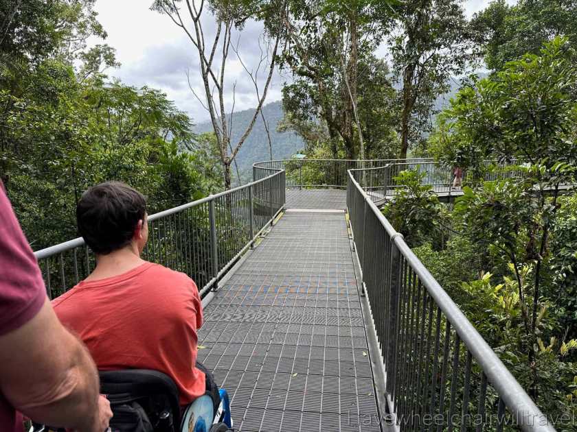 On arrival at Mamu Tropical Skywalk staff provided us with detailed information about what to expect on the walk and how to avoid any areas that might be a little bit more of a push with a wheelchair. 