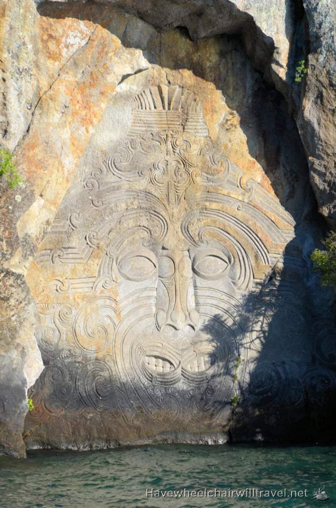 Maori Rock Carving Lake Taupo - Barbary Sailing - Have Wheelchair Will Travel