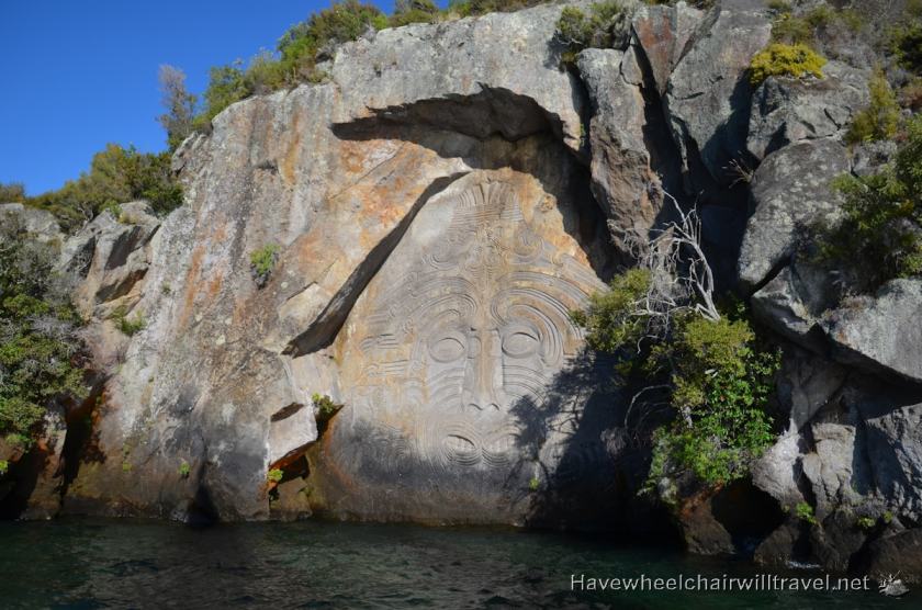 Maori Rock Carving Lake Taupo - Barbary Sailing - Have Wheelchair Will Travel