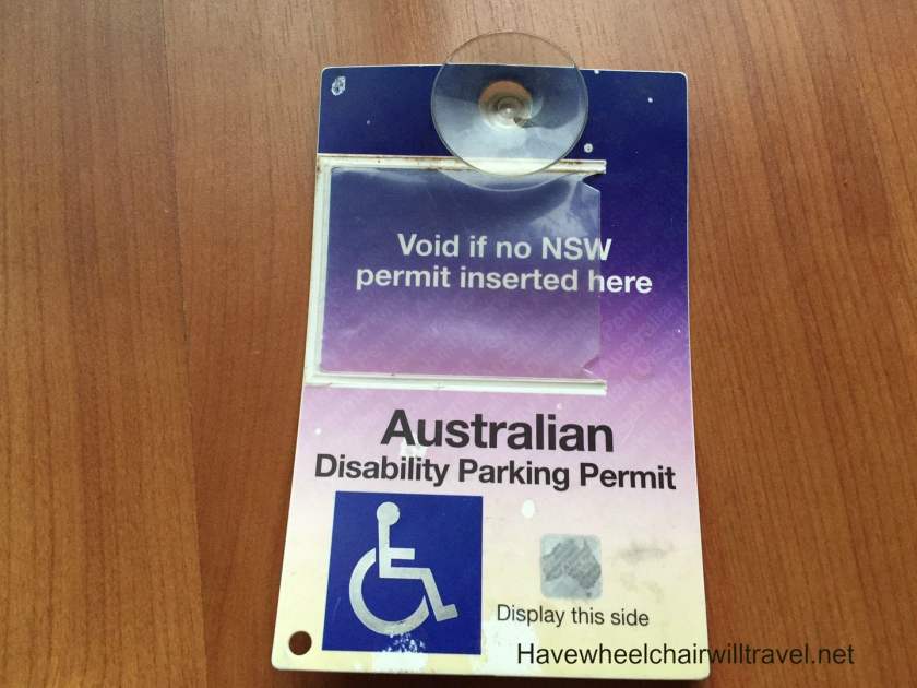 Parking permit - Have Wheelchair Will Travel