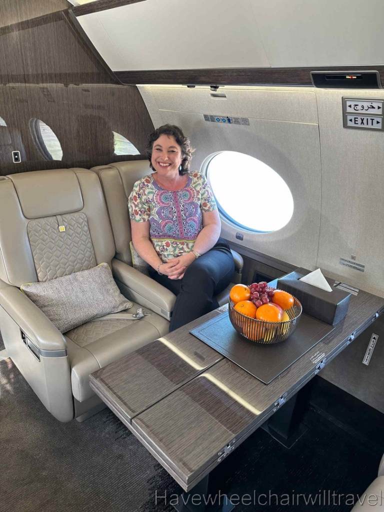 Review of Qatar Executive G65OER private jet & wheelchair accessibility - Have Wheelchair Will Travel