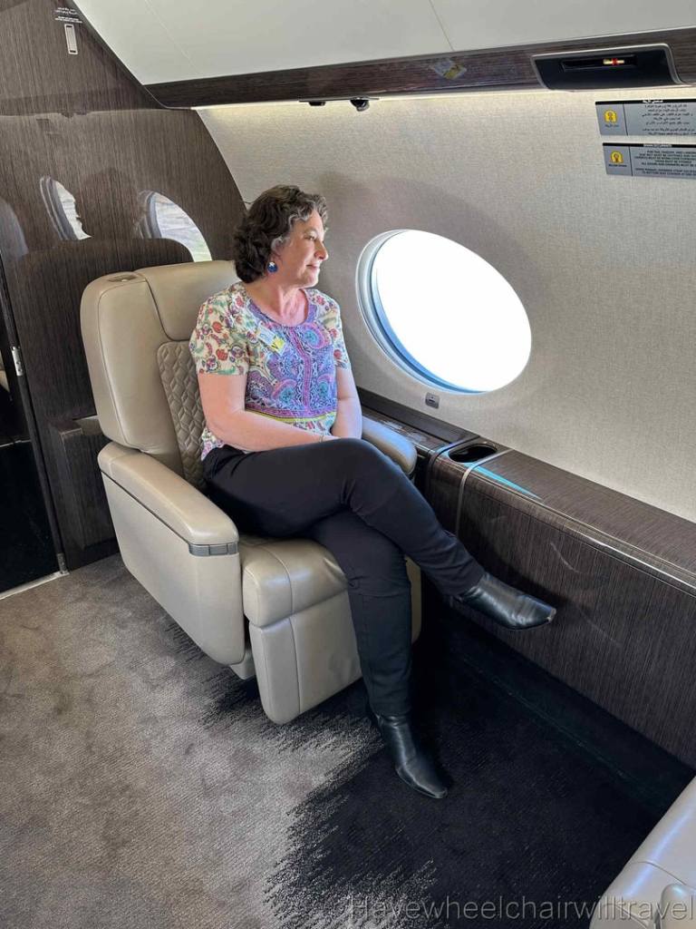 Review of Qatar Executive G65OER private jet & wheelchair accessibility - Have Wheelchair Will Travel
