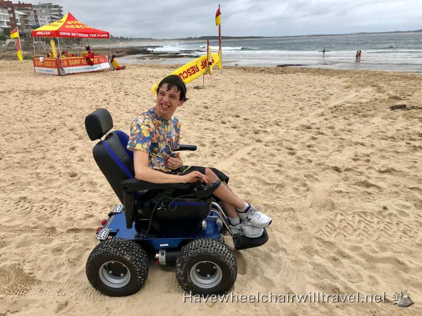 Cronulla Beach (South) - power beach wheelchair - Have Wheelchair Will Travel